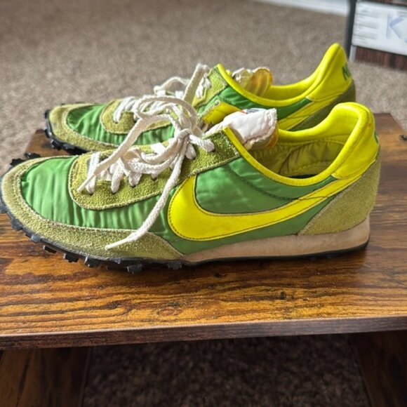 Vintage Nike Waffles Late 1970s/Early 80s MadeIn USA Green Yellow Size 5 - Picture 5 of 16
